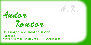 andor kontor business card